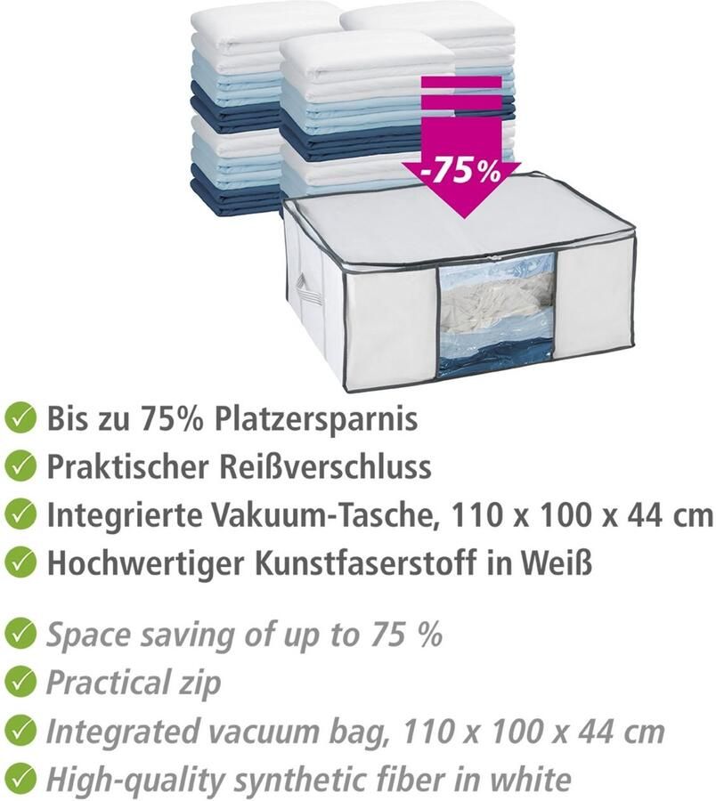 Wenko Onderbedlade Vacuüm-softbox L geïntegreerde vacuümzak & snelle ontluchting tot 75% ruimtebesparing - Foto 9