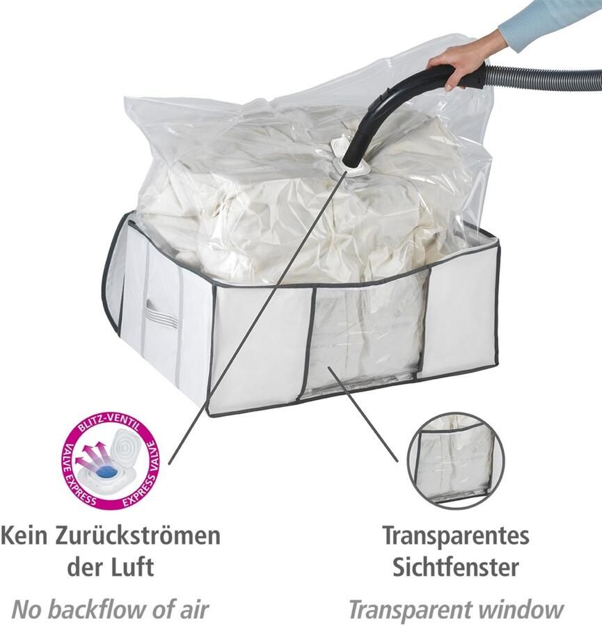 Wenko Onderbedlade Vacuüm-softbox L geïntegreerde vacuümzak & snelle ontluchting tot 75% ruimtebesparing - Foto 4