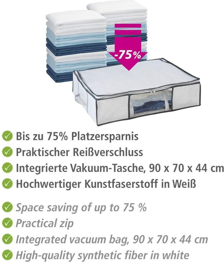 Wenko Onderbedlade Vacuüm-softbox M geïntegreerde vacuümzak & snelle ontluchting tot 75% ruimtebesparing - Foto 9