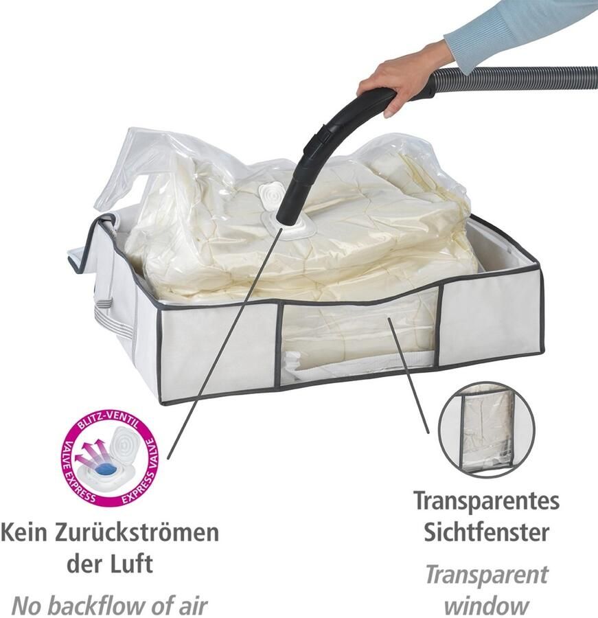 Wenko Onderbedlade Vacuüm-softbox M geïntegreerde vacuümzak & snelle ontluchting tot 75% ruimtebesparing - Foto 2