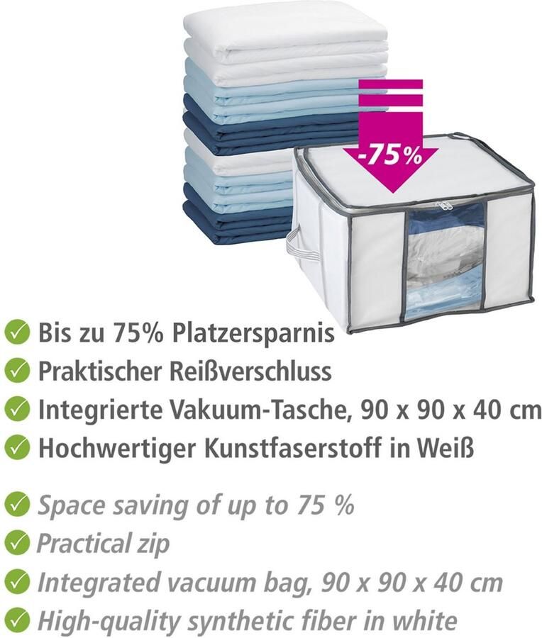 Wenko Onderbedlade Vacuüm-softbox S geïntegreerde vacuümzak & snelle ontluchting tot 75% ruimtebesparing - Foto 9