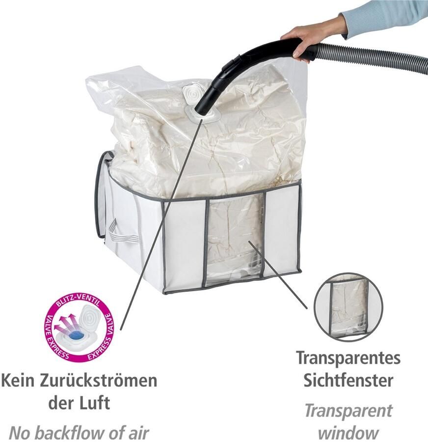 Wenko Onderbedlade Vacuüm-softbox S geïntegreerde vacuümzak & snelle ontluchting tot 75% ruimtebesparing - Foto 2