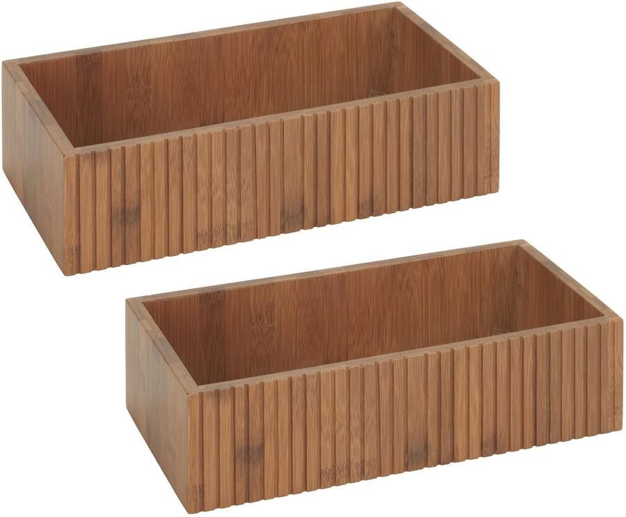Wenko Opbergbox Modell Mera Organizer van gerookt bamboe voor de keuken landhuisstijl (set 2 stuks) - Foto 6