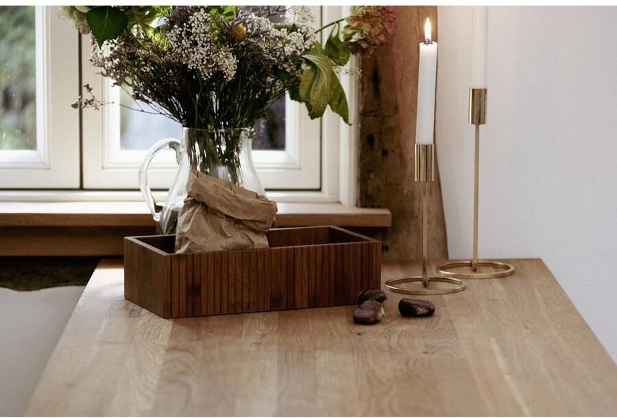 Wenko Opbergbox Modell Mera Organizer van gerookt bamboe voor de keuken landhuisstijl (set 2 stuks) - Foto 3