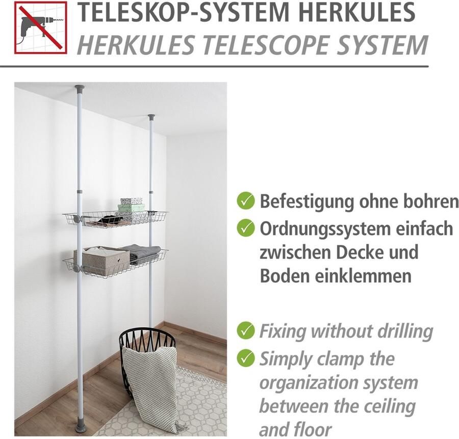 Wenko Organizer Model Herkules Draadmanden van staal uitbreiding voor het telescoop-systeem Herkules (set 2-delig) - Foto 5