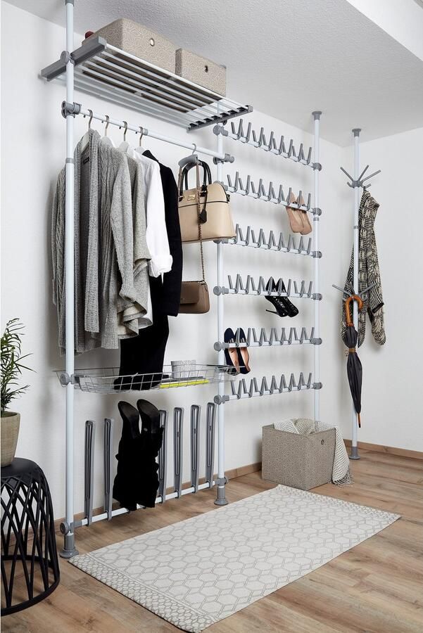 Wenko Kapstokhaken Model Herkules Haak met 3 hangers uitbreiding voor het Herkules telescopisch systeem (set 2 stuks) - Foto 6