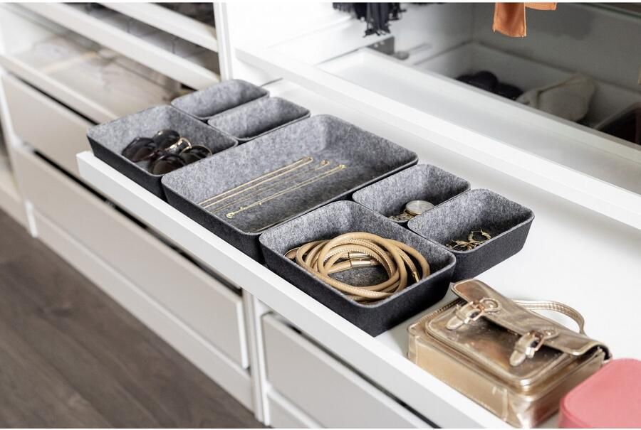 Wenko Organizer Opbergdozen voor lades 3 maten gerecycled polyester vilt (set 7-delig) - Foto 10