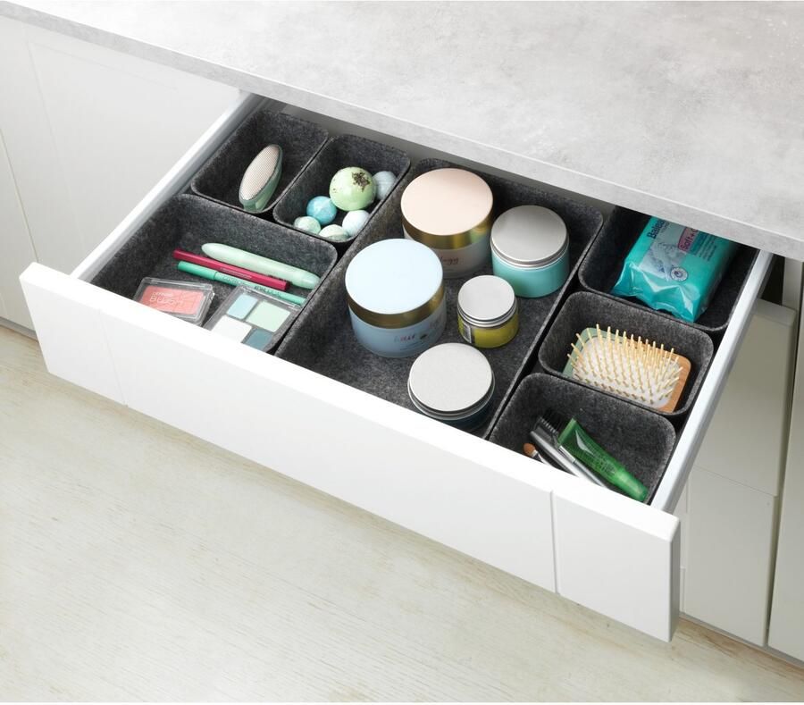 Wenko Organizer Opbergdozen voor lades 3 maten gerecycled polyester vilt (set 7-delig) - Foto 5