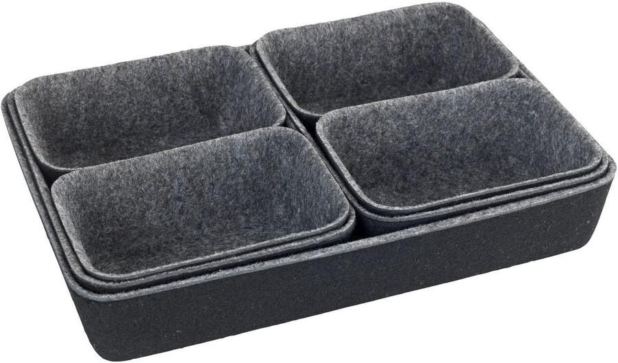 Wenko Organizer Opbergdozen voor lades 3 maten gerecycled polyester vilt (set 7-delig) - Foto 12