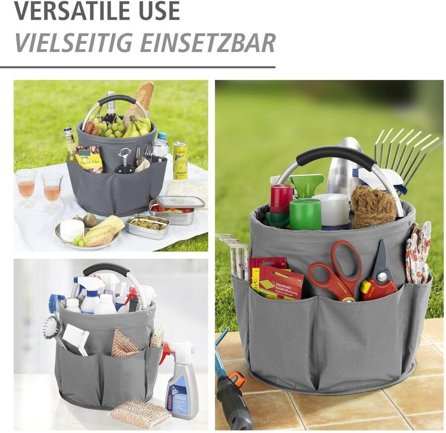 Wenko Organizer Universal-Reinigungs-Caddy Multifunctioneel mand met 6 buitenzakken ideaal voor huishouden tuin & kamperen - Foto 3