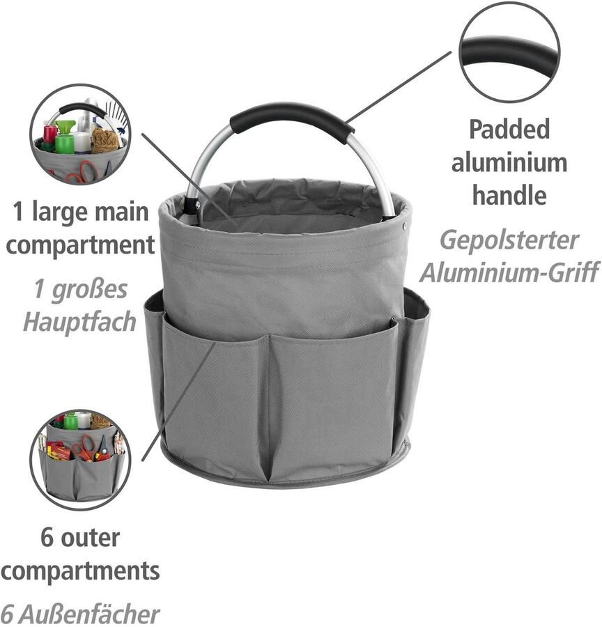 Wenko Organizer Universal-Reinigungs-Caddy Multifunctioneel mand met 6 buitenzakken ideaal voor huishouden tuin & kamperen - Foto 4