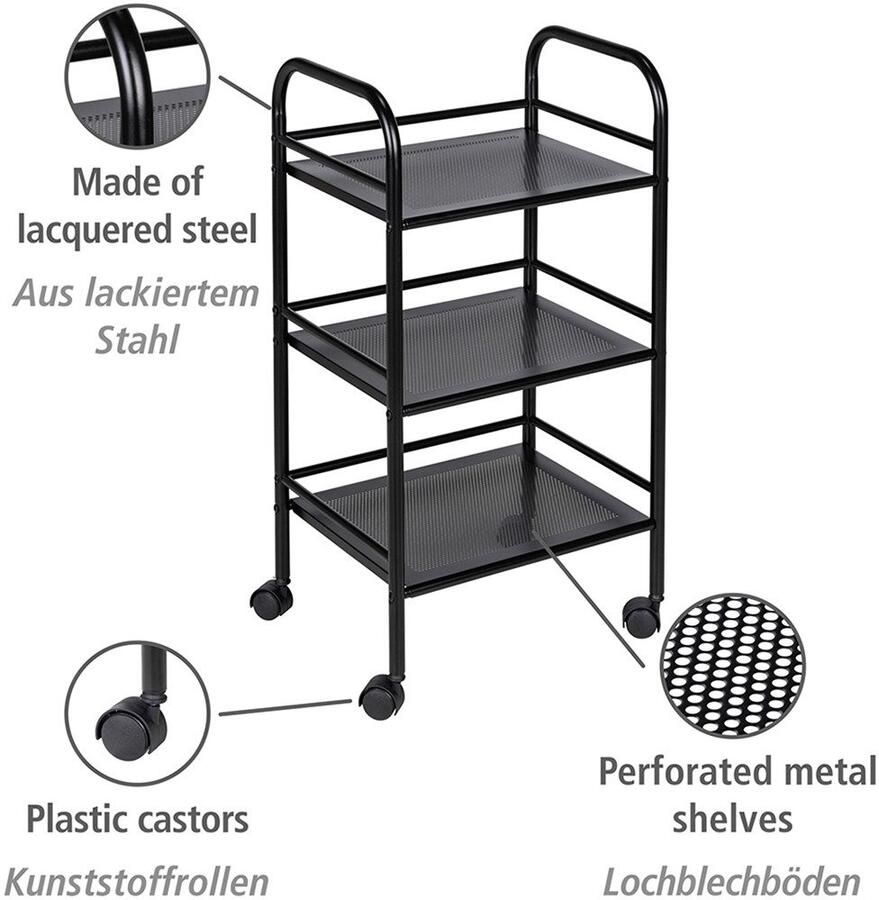 Wenko Pakketwagen Badkar met 3 etages voor extra opbergruimte en opbergruimte - Foto 2