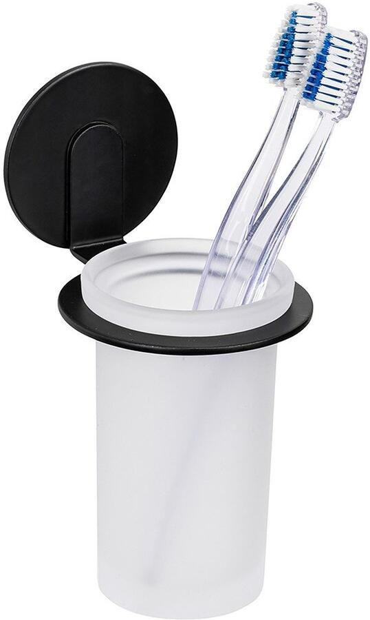 Wenko Poetsbeker Turbo-Loc model Bivio met wandbevestiging zonder boren aluminium gesatineerd glas - Foto 9