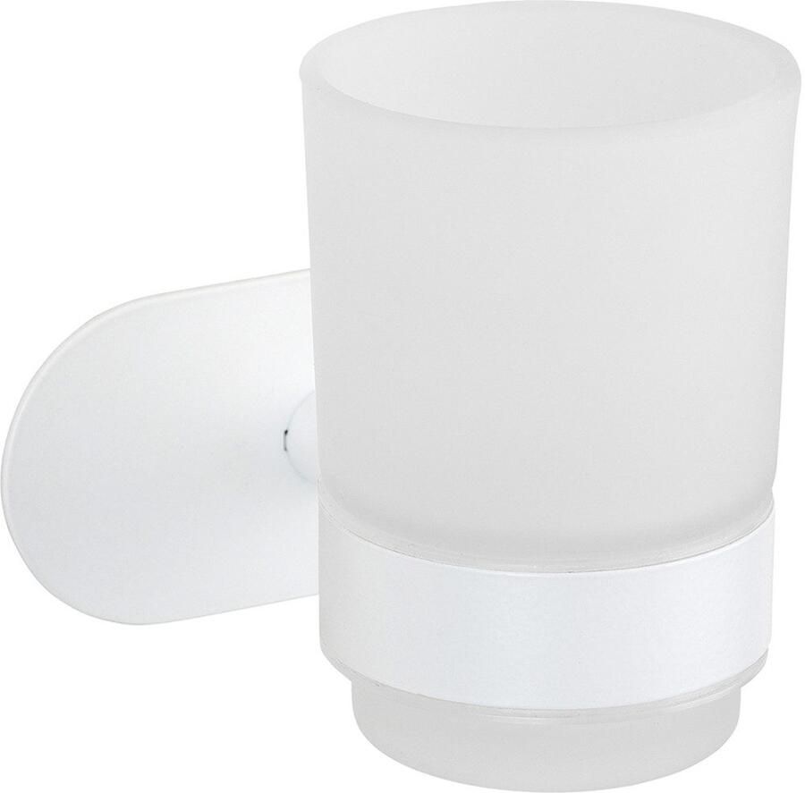 Wenko Poetsbeker Turbo-Loc model Uno Orea met wandbevestiging zonder boren roestvrij staal gesatineerd glas - Foto 2