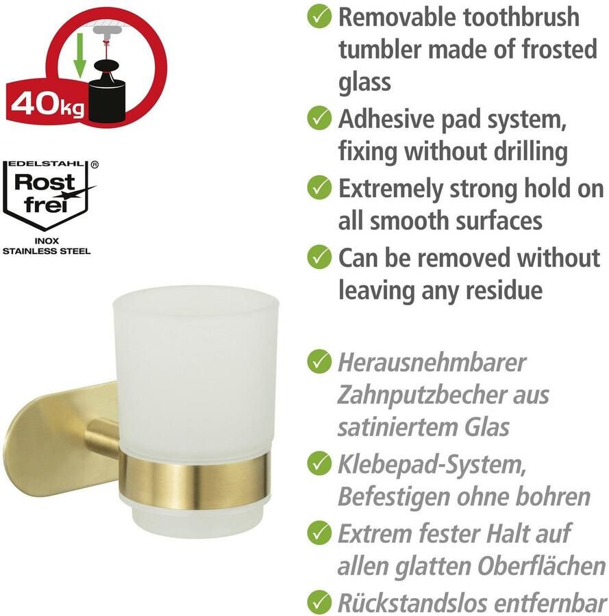 Wenko Poetsbeker Turbo-Loc Uno Orea Bevestigen zonder boren - Foto 2