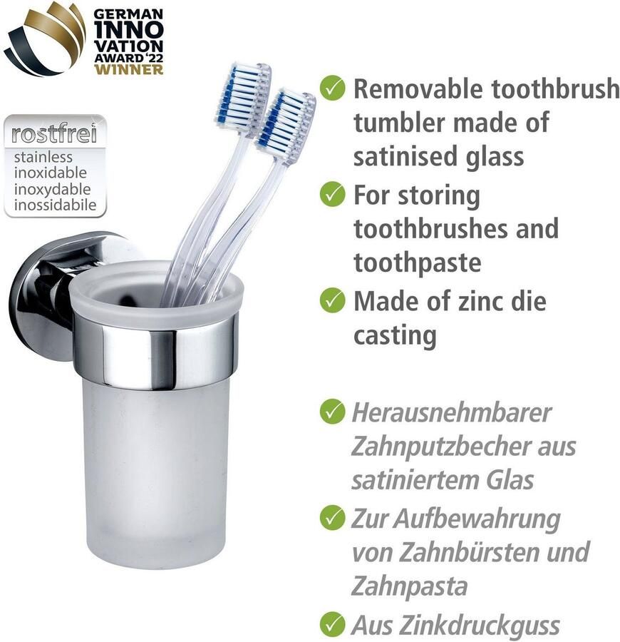 Wenko Poetsbeker UV-Loc Maribor bevestigen zonder boren met innovatief plaksysteem - Foto 3