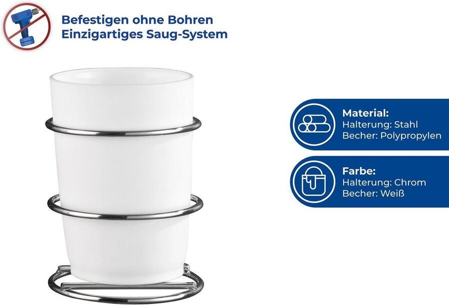 Wenko Poetsbeker Vacuüm-Loc Milazzo bevestigen zonder boren - Foto 5