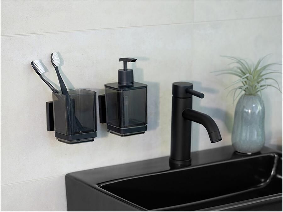 Wenko Poetsbeker Vacuum-Loc model Quadro met wandbevestiging zonder boren roestvrij staal en kunststof - Foto 6