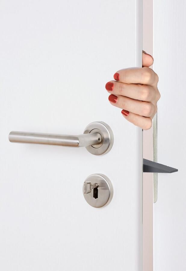 Wenko Raamstopper Model Multi-STOP antraciet Klembeveiliging deurstopper van kunststof (set 4 stuks) - Foto 9