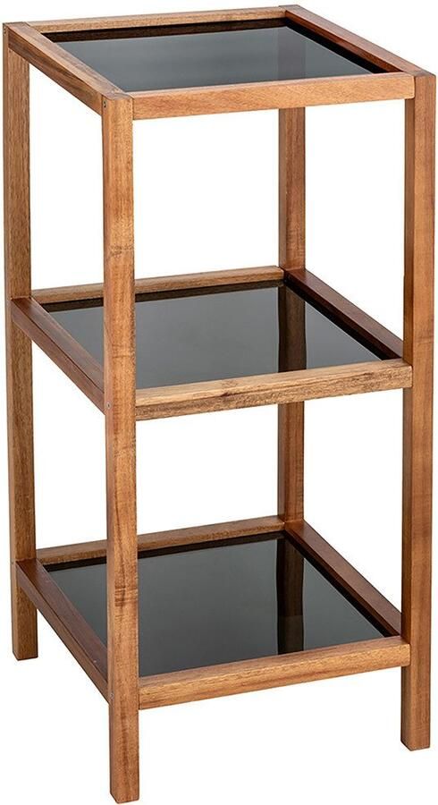 Wenko Rek Modell Fondi uit massief acaciahout 3 glazen planken - Foto 4