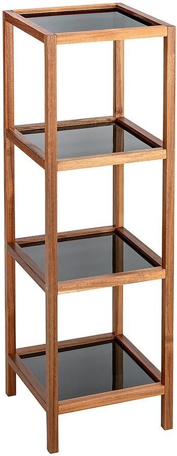 Wenko Rek Modell Fondi uit massief acaciahout 4 glazen planken - Foto 4