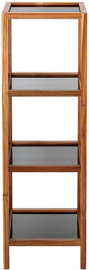 Wenko Rek Modell Fondi uit massief acaciahout 4 glazen planken - Foto 5