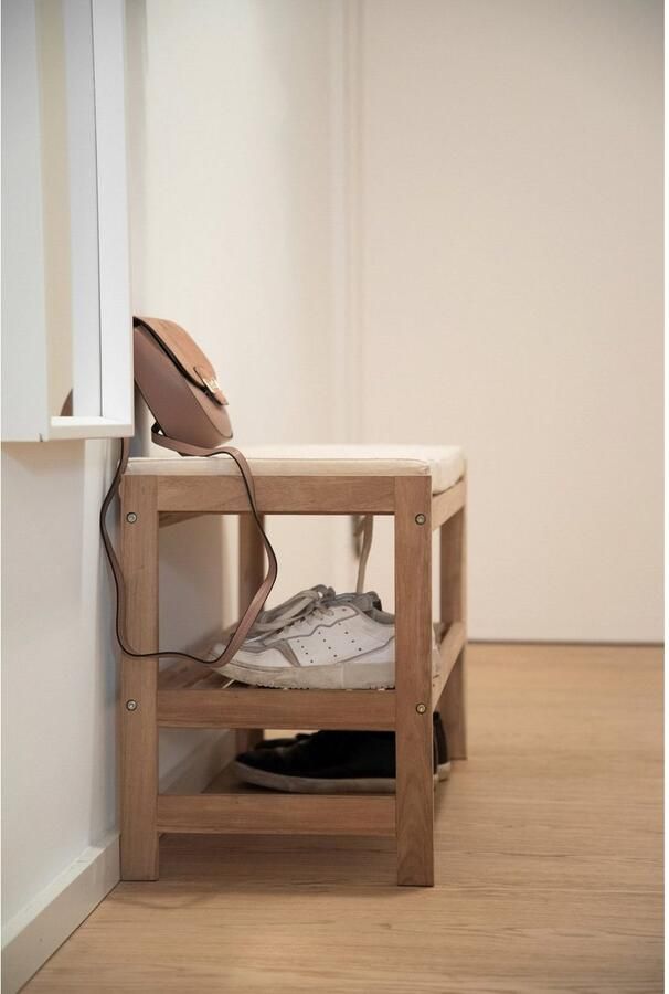 Wenko Schoenenbank Acina Bxdxh: 90x34x45 cm van acaciahout - Foto 2