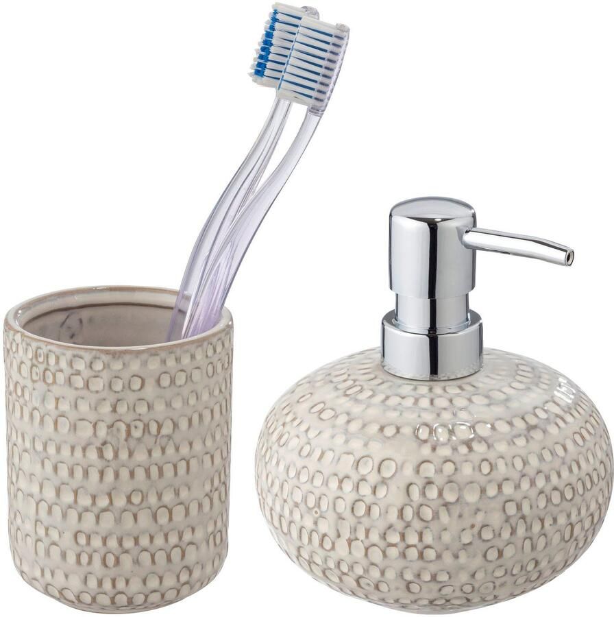 Wenko Set badkameraccessoires Davos uit keramiek met effectglazuur (set 2-delig) - Foto 5