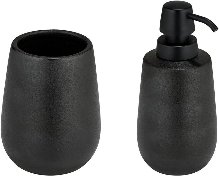 Wenko Set badkameraccessoires Model Nerno Zeepdispenser en tandenborstelbeker van hoogwaardige keramiek (2-delig) - Foto 5