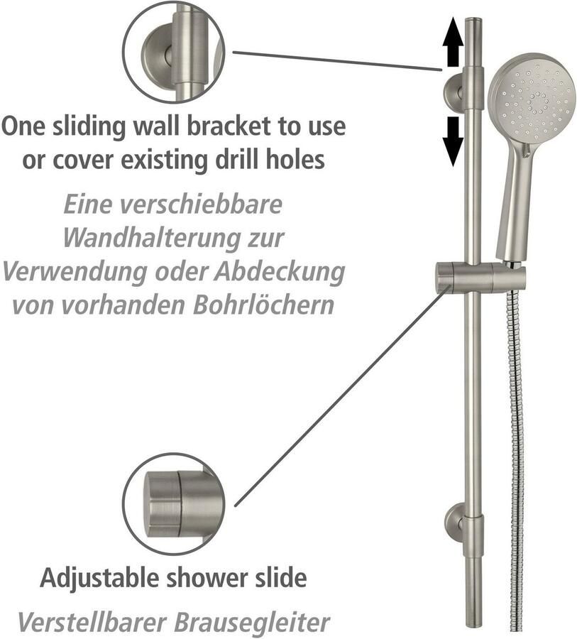 Wenko Slang en handdouche Young Douchebuis incl. houder handdouche en douche slang - Foto 4