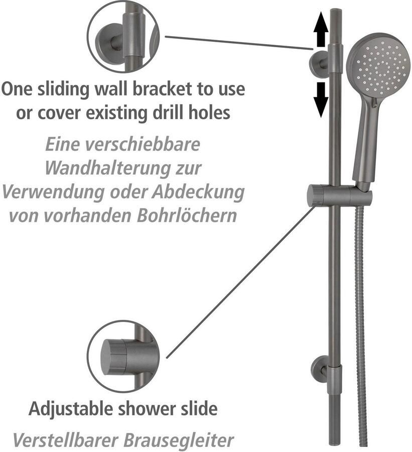 Wenko Slang en handdouche Young Douchebuis incl. houder handdouche en douche slang - Foto 3