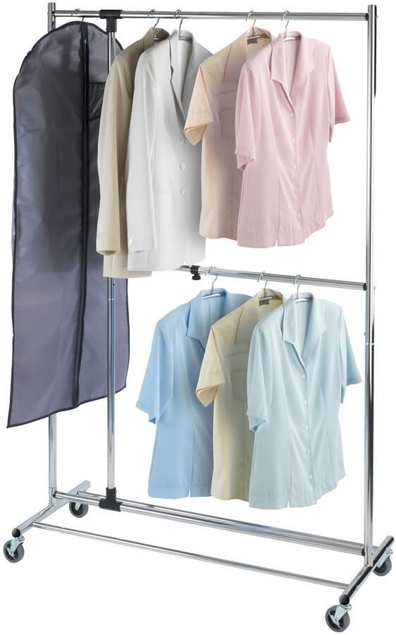 Wenko profissimo rollend kledingrek chroom met zwarte accenten 188 x 116 x 49 cm (HxBxD) indeling naar keuze aan te passen - Foto 7