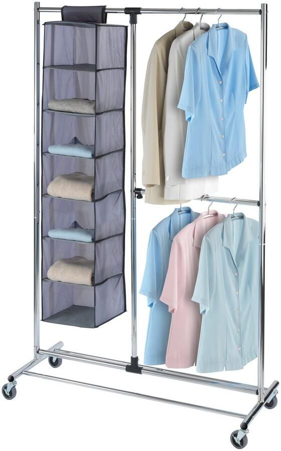 Wenko profissimo rollend kledingrek chroom met zwarte accenten 188 x 116 x 49 cm (HxBxD) indeling naar keuze aan te passen - Foto 8