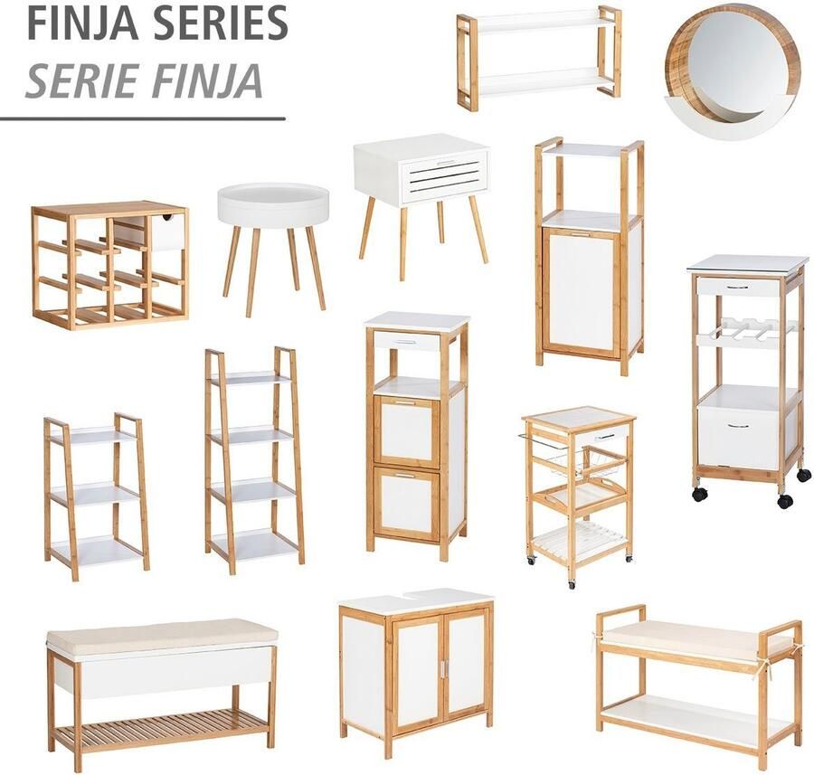 Wenko Pakketwagen Finja 3 plateaus 1 ophangmogelijkheid 1 mand 1 lade - Foto 5