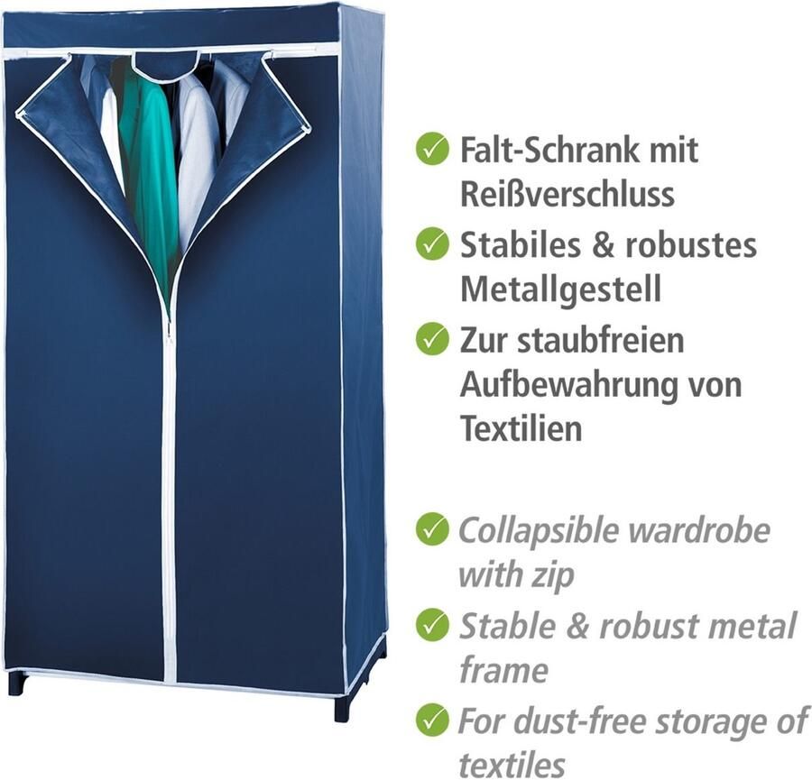 Wenko Stofkast Air Stoffen kast met kledingroede & ritssluiting ademend vlies - Foto 3