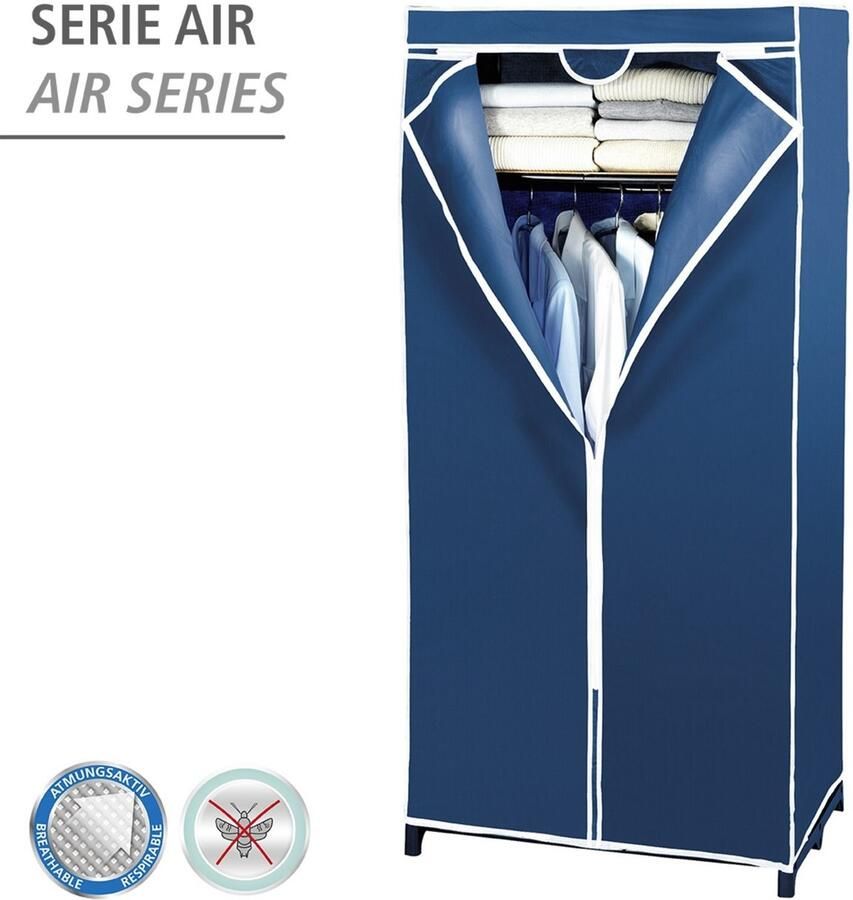 Wenko Stofkast Air Stoffen kast met kledingroede plank & ritssluiting vlies - Foto 2