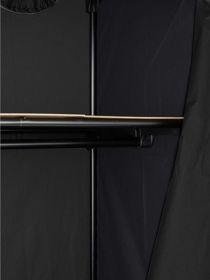Wenko Stofkast Deep black met kledingstang plank & rits metalen constructie afwasbaar - Foto 3