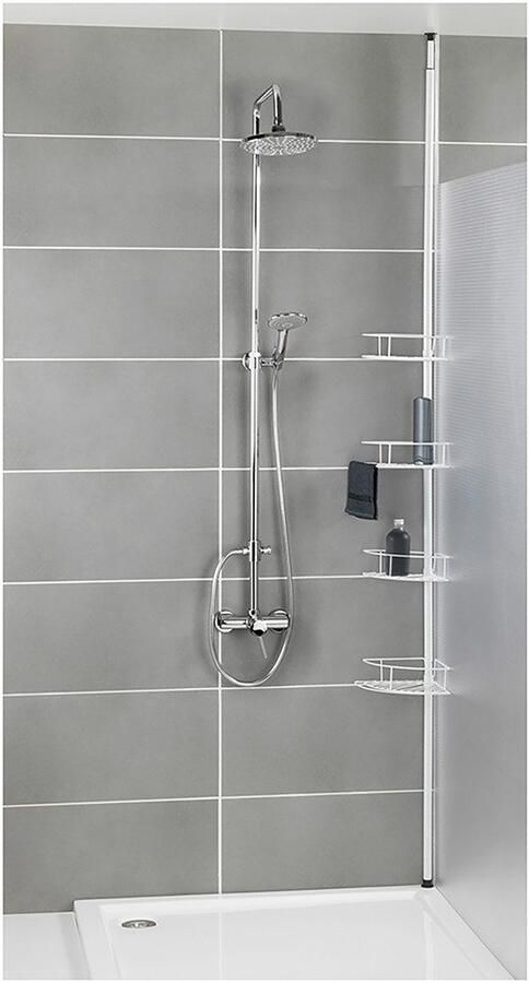 Wenko Telescooprek Modell Dolcedo met 4 planken voor douche en bad zonder boren roestvrijstaal - Foto 6