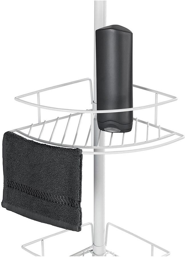 Wenko Telescooprek Modell Dolcedo met 4 planken voor douche en bad zonder boren roestvrijstaal - Foto 4