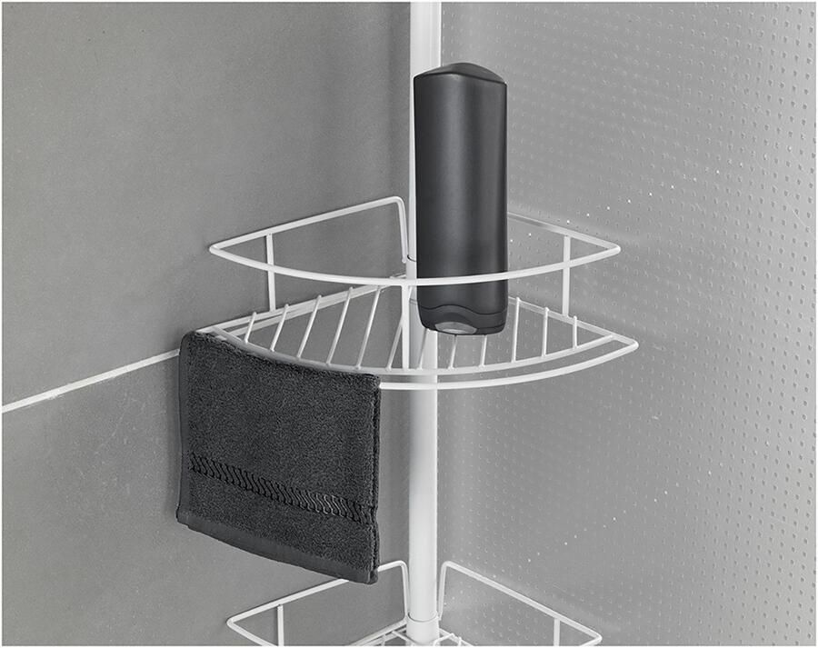 Wenko Telescooprek Modell Dolcedo met 4 planken voor douche en bad zonder boren roestvrijstaal - Foto 3