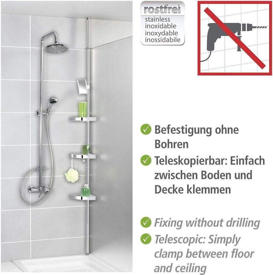 Wenko Telescooprek Premium 3 plateaus 1 spiegel