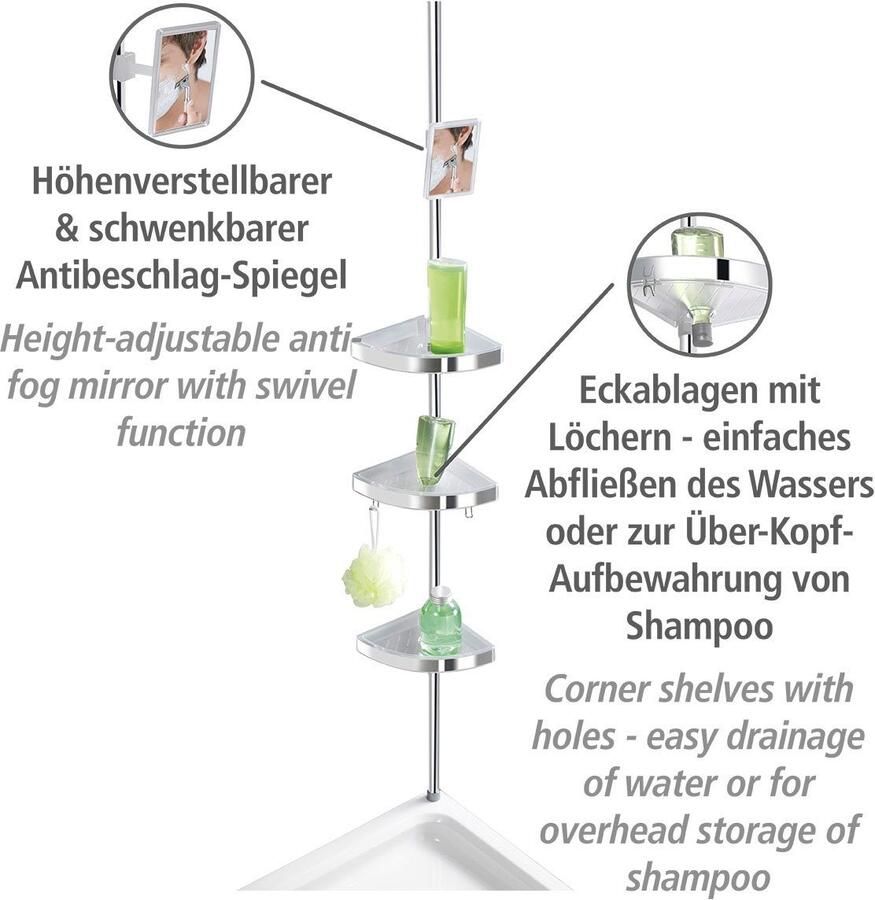 Wenko Telescooprek Premium 3 plateaus 1 spiegel - Foto 5