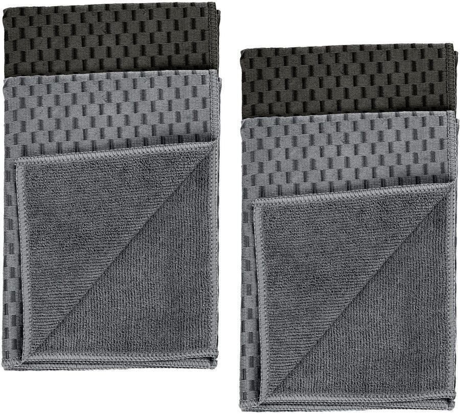 Wenko Theedoek Model Miko Microvezel voor afdrogen & polijsten zeer absorberend & snel drogend (set 6-delig) - Foto 1