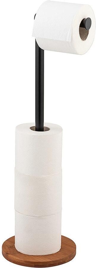 Wenko Toiletrolhouder Model 2-in-1 Serro voor plaatsing van 4 toiletpapierrollen bamboe plaat - Foto 5