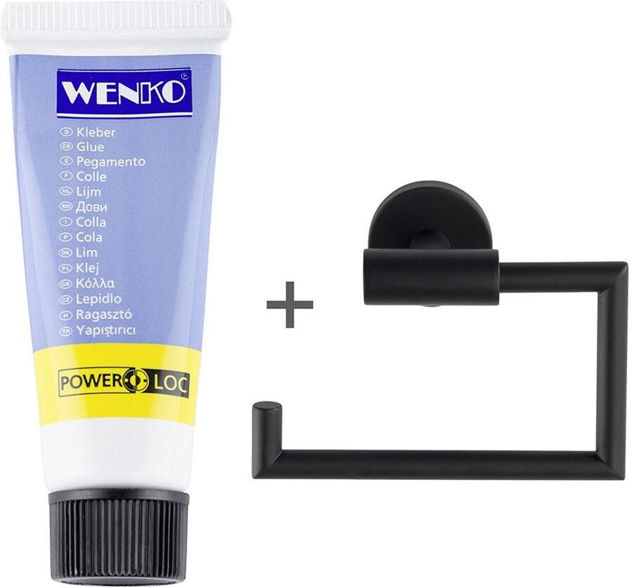 Wenko Toiletrolhouder Model Bosio incl. power-loc lijm roestvrij staal bevestiging zonder boren (set) - Foto 2