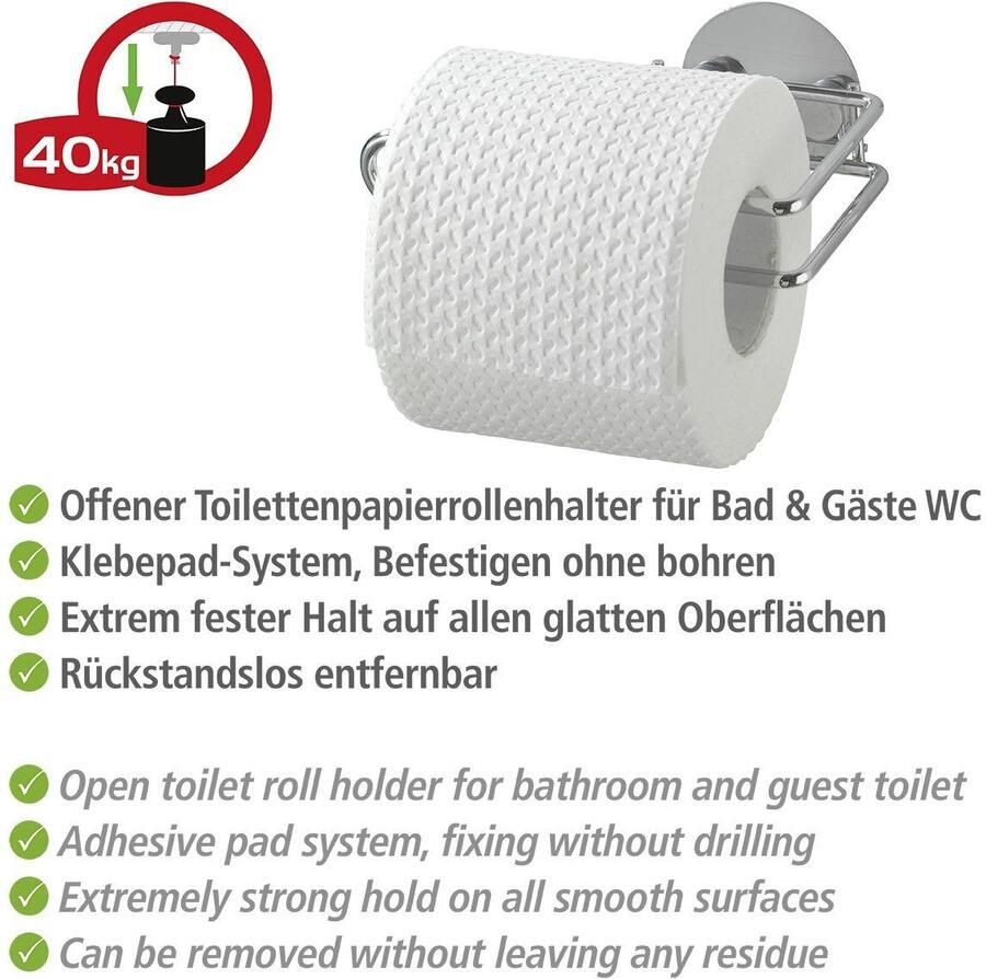 Wenko Toiletrolhouder Turbo-Loc Bevestigen zonder boren