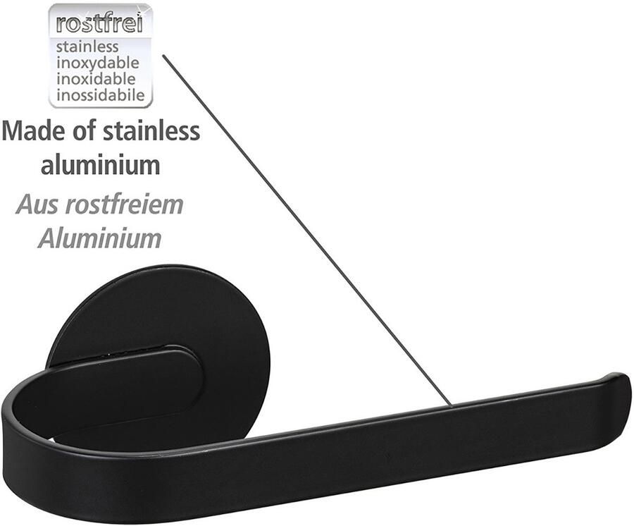 Wenko Toiletrolhouder Turbo-Loc model Bivio van aluminium bevestiging zonder boren - Foto 3