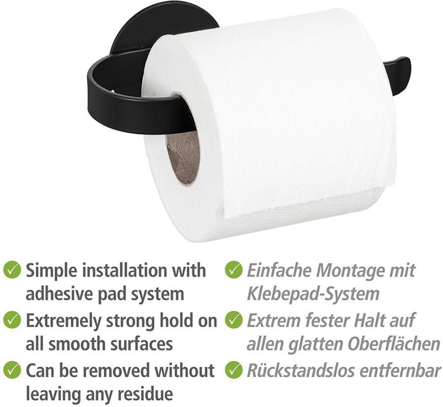 Wenko Toiletrolhouder Turbo-Loc model Bivio van aluminium bevestiging zonder boren - Foto 2
