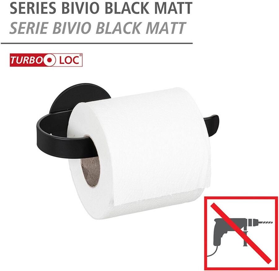 Wenko Toiletrolhouder Turbo-Loc model Bivio van aluminium bevestiging zonder boren