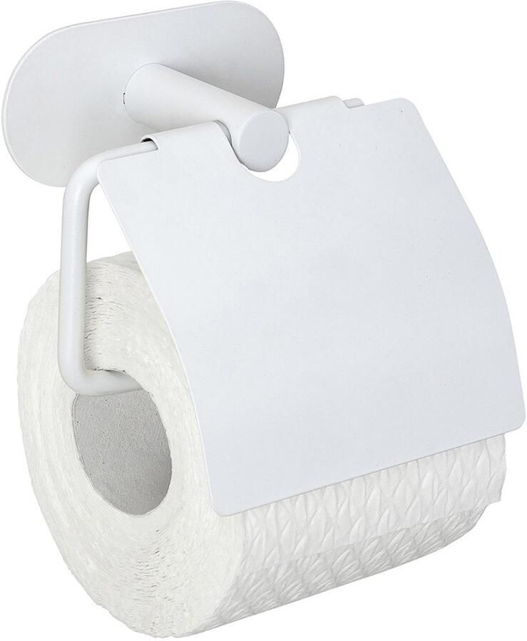 Wenko Toiletrolhouder Turbo-Loc model Orea met deksel roestvrij staal bevestigen zonder boren - Foto 6